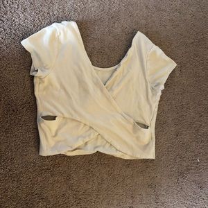 Tan cropped short sleeve